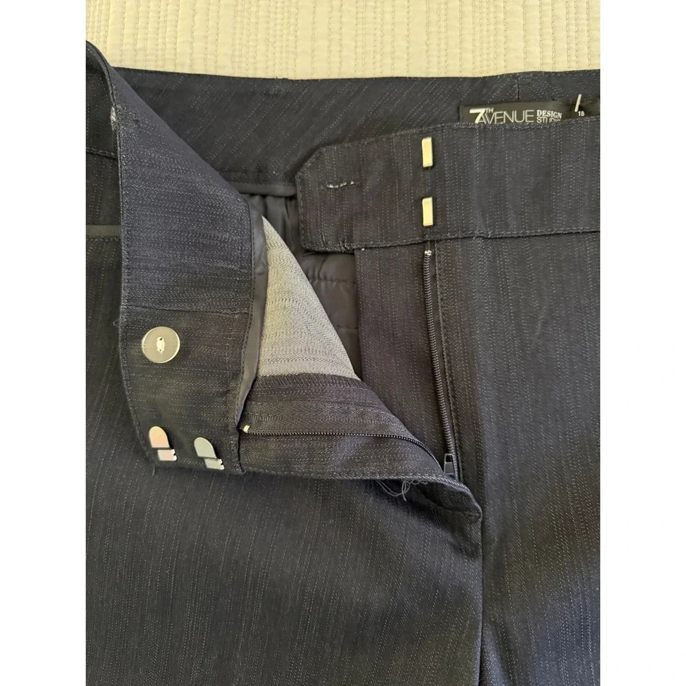 New York &‎ Company 7th Avenue Signature Fit Crop Pant Straight Leg Navy Blue 18
